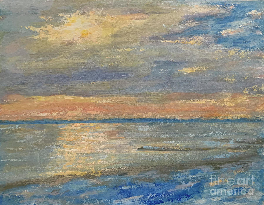 Winter ocean Painting by Olga Malamud-Pavlovich