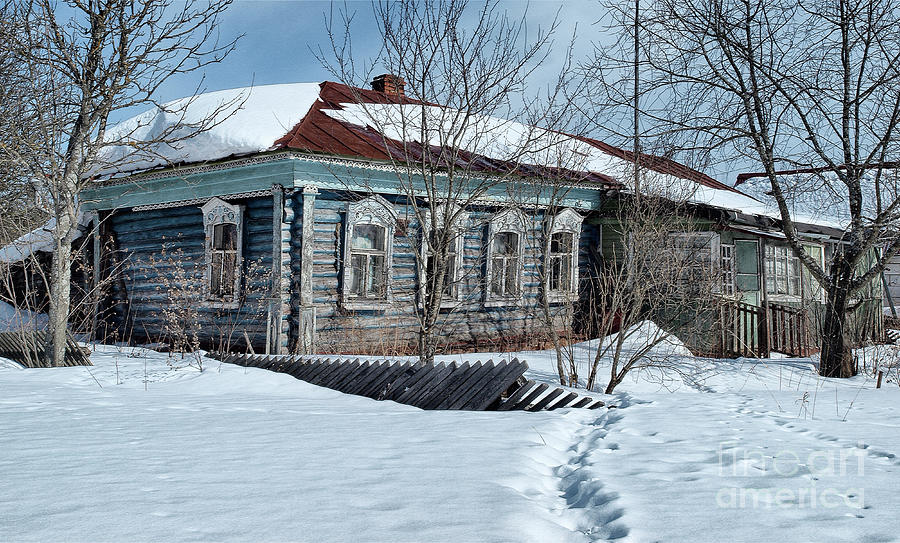 winter old log russian house covered with snow Russia Photograph by Tatiana Bogracheva