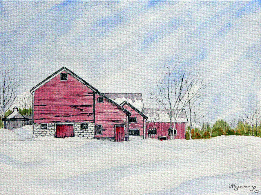 Winter on a Farm Painting by Mariarosa Rockefeller