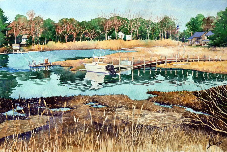 Winter on Herring Creek Painting by Mick Williams