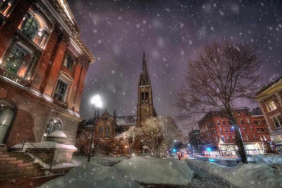 Currier And Ives Photograph - Winter on Newbury Street - Boston by Joann Vitali
