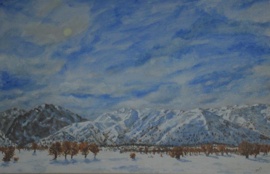 Winter on Omalos Painting by David Capon