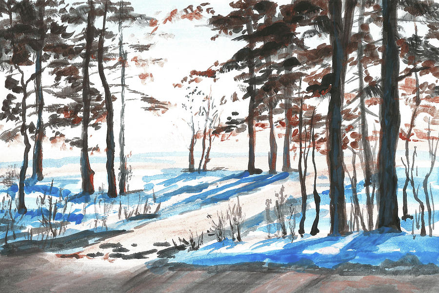 Winter on the Bay Painting by Masha Batkova