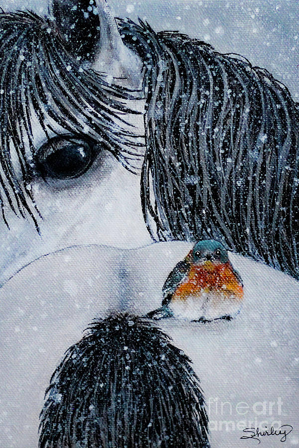Winter Pals Painting by Shirley Dutchkowski
