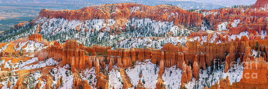 Winter panorama from Bryce Canyon National Park Photograph by Henk Meijer Photography