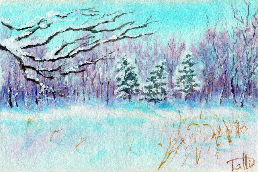 Winter Painting - Winter park by Tatiana Bushmanova