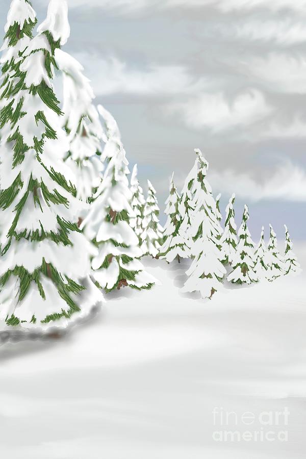 Winter Pines Digital Art by Angrulla MF