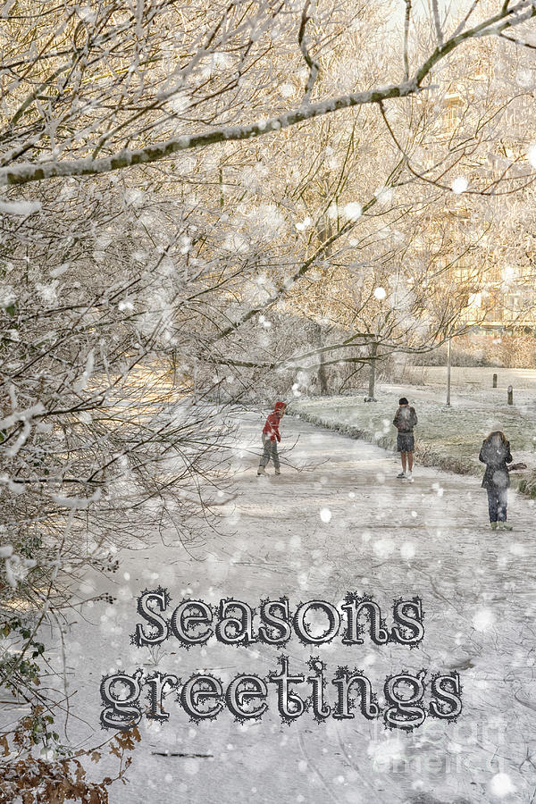 Winter pleasures greeting card Photograph by Patricia Hofmeester