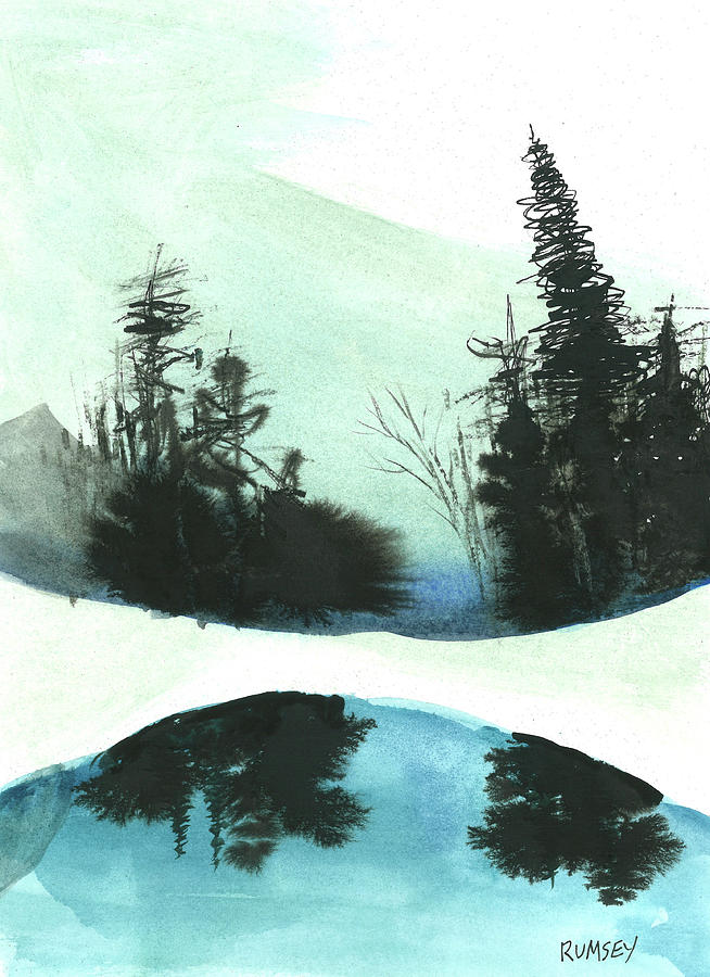 Winter Pond Painting by Rhodes Rumsey