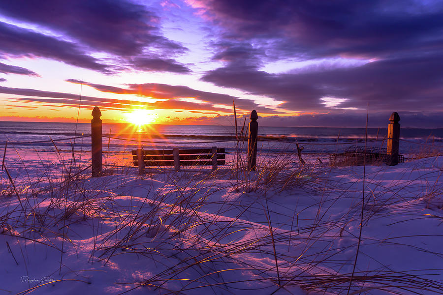 Beach Photograph - Winter purple sunrise by Douglas Curtis
