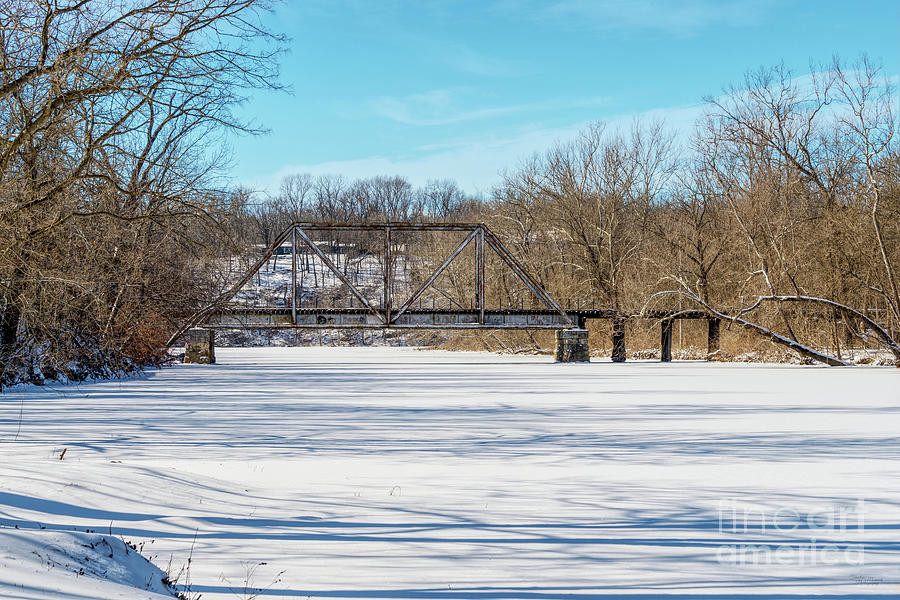 Winter Railroad Truss Bridge Photograph by Jennifer White