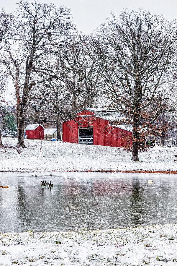 Winter Red Barn Photograph by Jennifer White