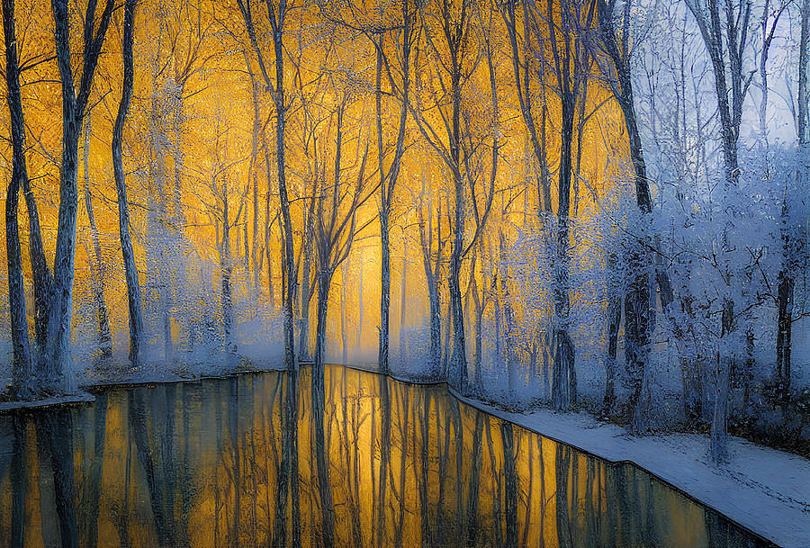 Winter Reflections Digital Art by Debra Kewley