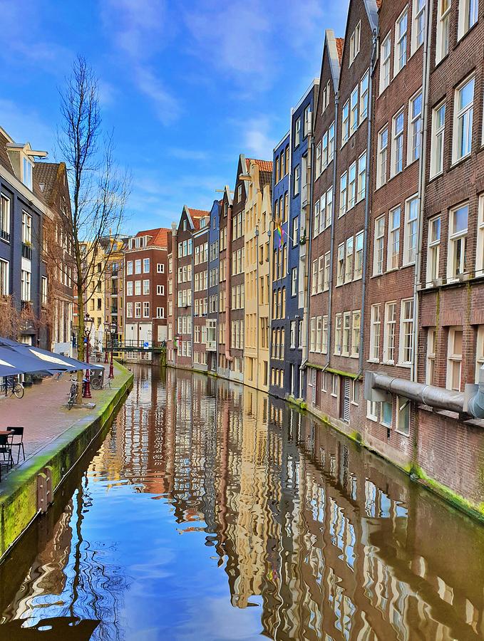 Winter Reflections in Amsterdam Photograph by Andrea Whitaker