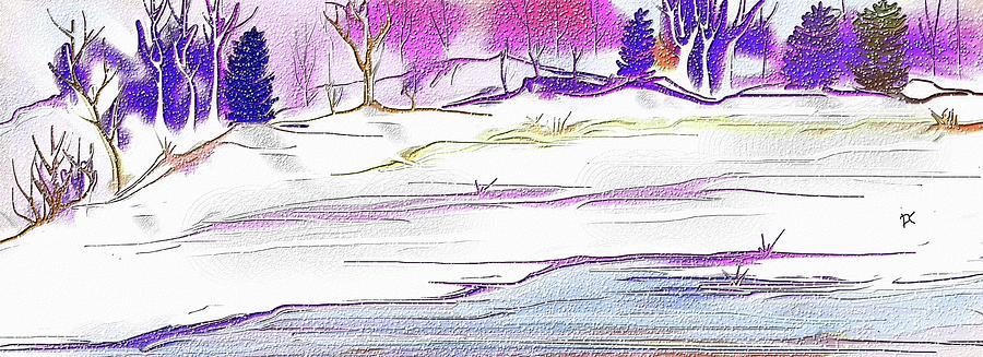 Winter River 2 Digital Art by Darren Cannell
