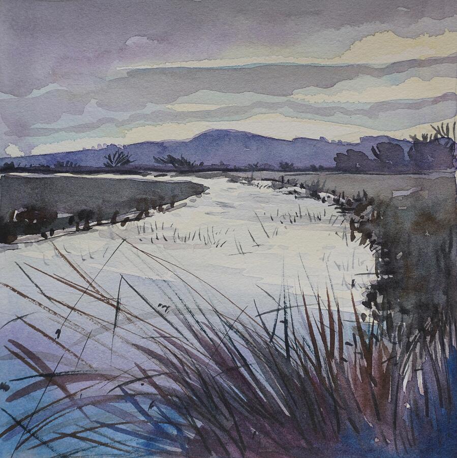 Winter River Painting