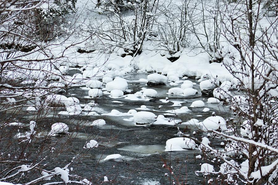 Winter River Rock Photograph by Lkb Art And Photography