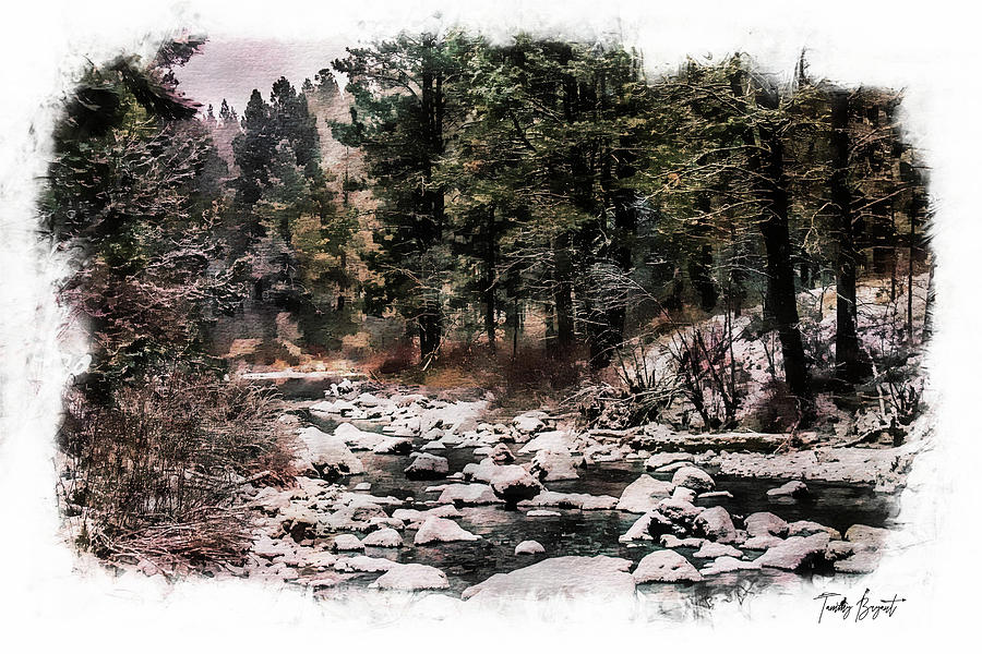 Winter River w/ Dream Vignette Border Photograph by Tammy Bryant