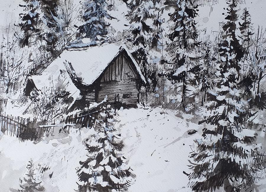 Winter saga 2. Painting by Lorand Sipos