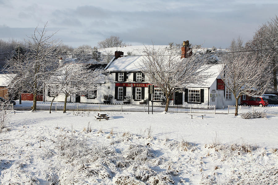 Winter scene country pub by Bryan Attewell Winter scene country pub by Bryan Attewell