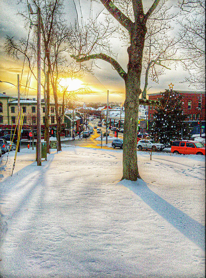 Winter Scene Downtown Ipswich Photograph by Stoney Stone
