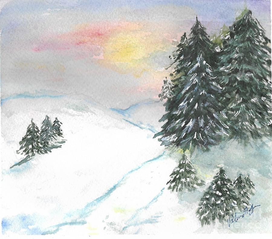 Winter Scene in Pennsylvania Painting by Valerie Shaffer