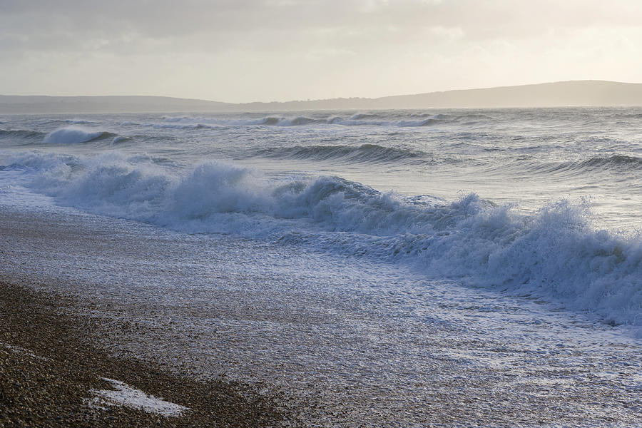 Winter sea coast, Milford on Sea, Hampshire, England, United Kingdom Photograph by Jevgenija Pigozne