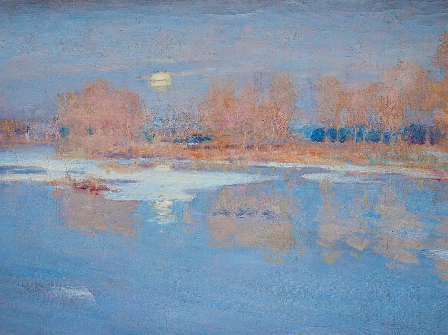 Winter,  Seine-et-Marne Painting by William Blair Bruce