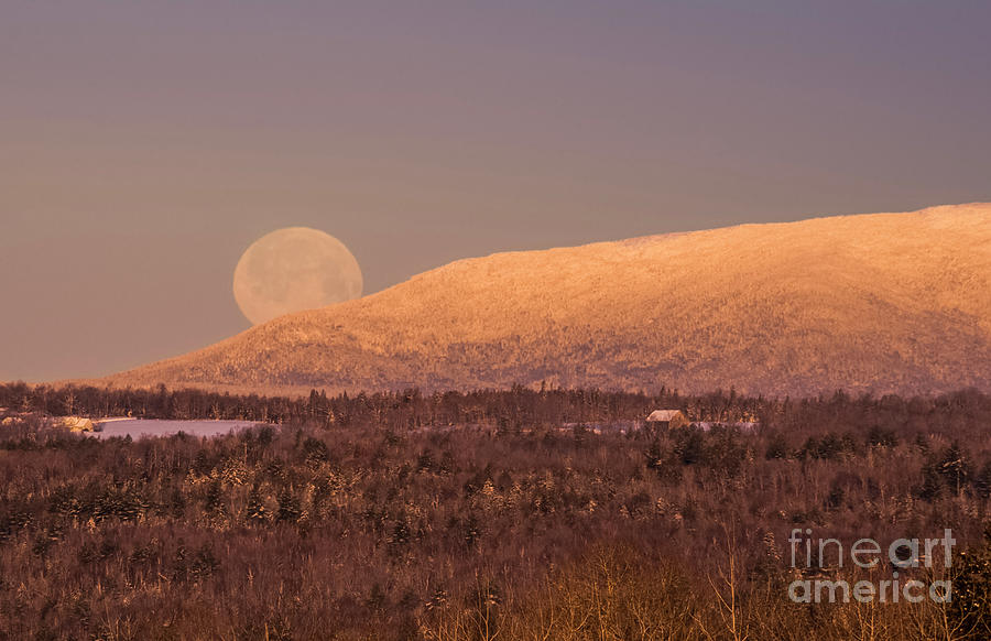 Winter Setting Moon Photograph by Alana Ranney