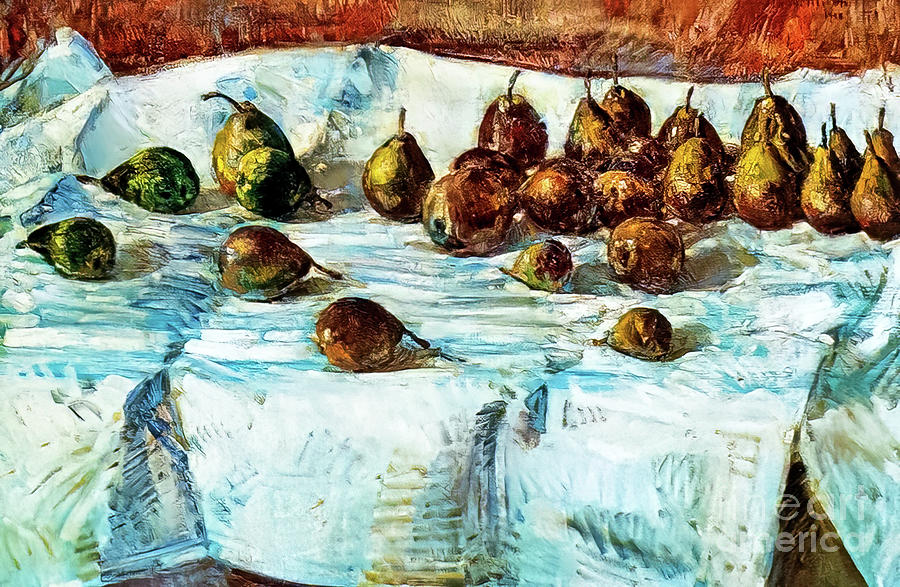 Winter Sickle Pears by Childe Hassam 1918 Painting by Childe Hassam