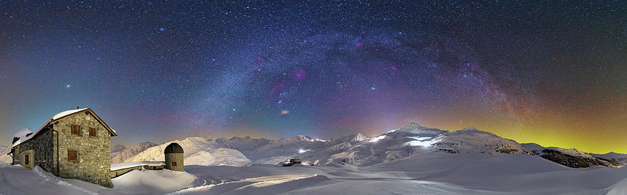 Winter Skies over the Tschuggen Observatory Photograph by Ralf Rohner
