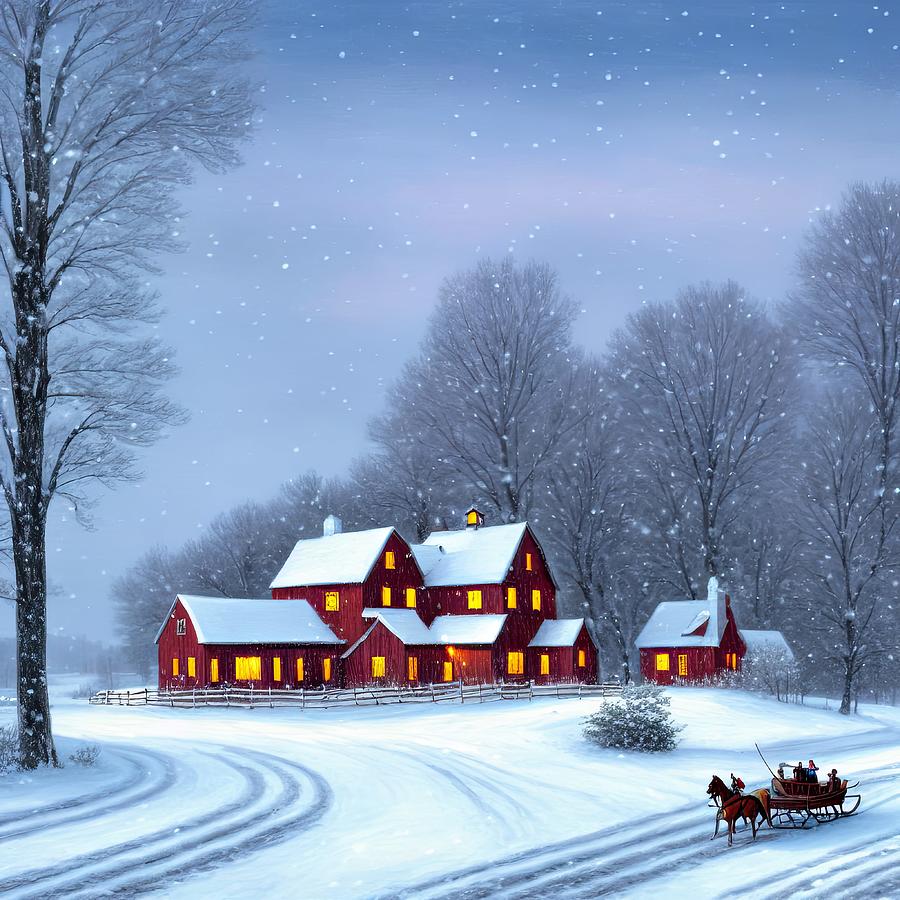 Winter Sleigh Ride Digital Art by Sterling and Thorn Winter Sleigh Ride Digital Art by Sterling and Thorn