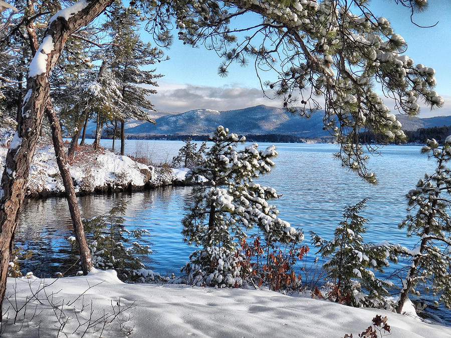 Winter Snow and Lake View Photograph by Russ Considine