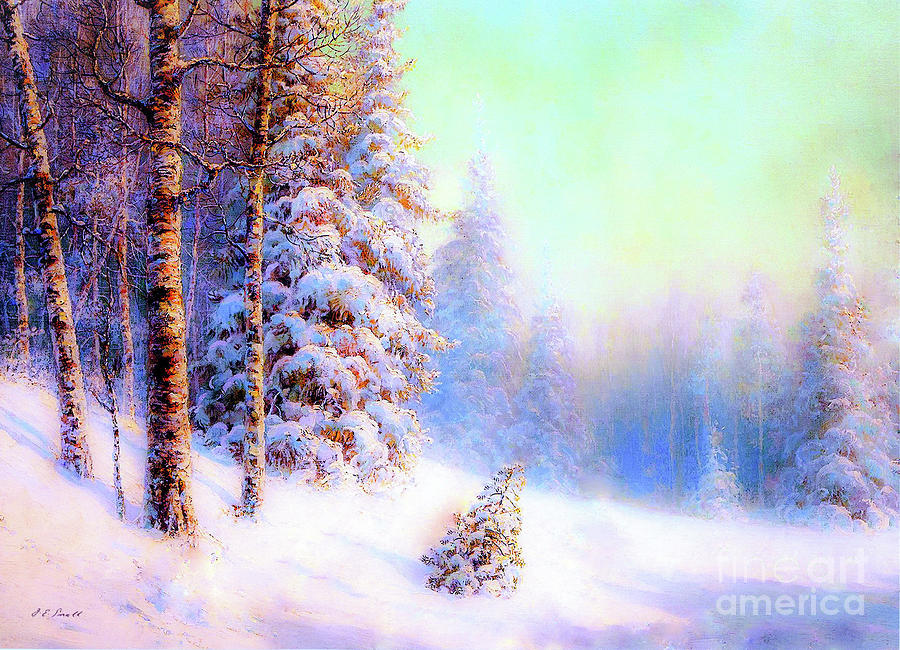 Landscape Painting - Winter Snow Beauty by Jane Small