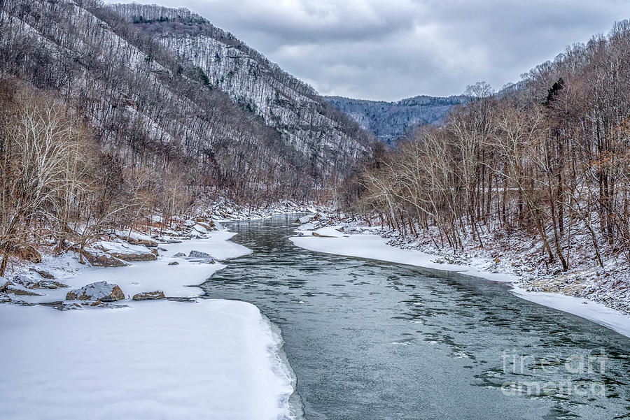 Winter Snow in the New River Gorge Photograph by Thomas R Fletcher