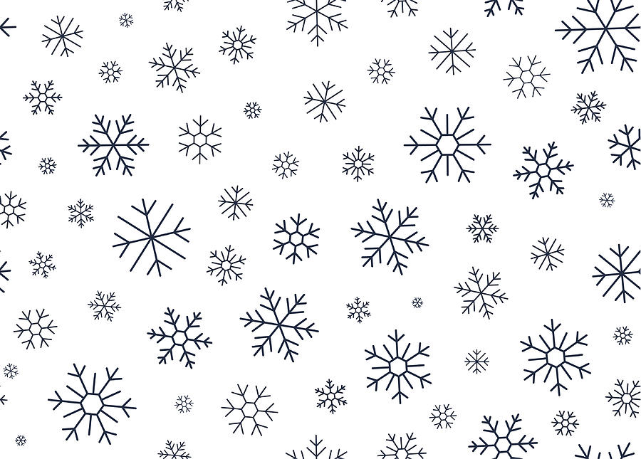Winter Snowflake Line Background Drawing by Bounward