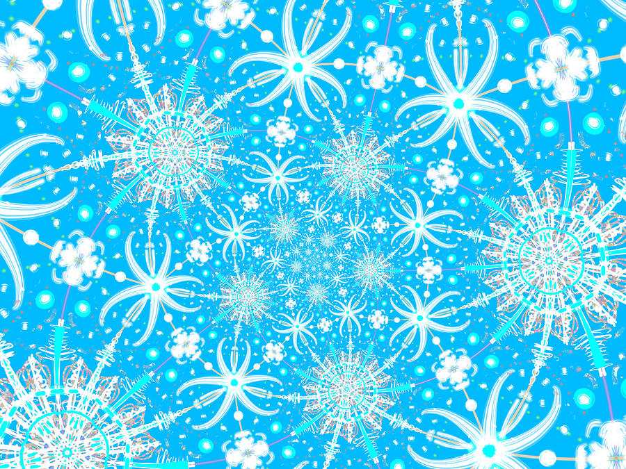 Winter Snowflake Spiral 1 Digital Art by Eileen Backman
