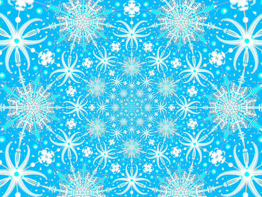 Winter Snowflake Spiral 2 Digital Art by Eileen Backman