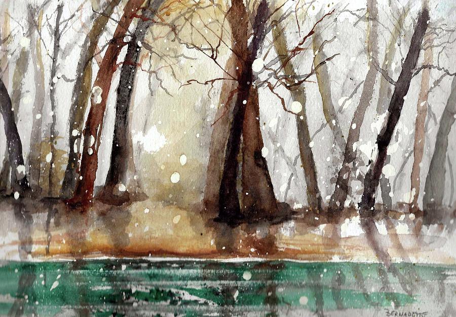 Winter Snowflakes  Painting by Bernadette Krupa