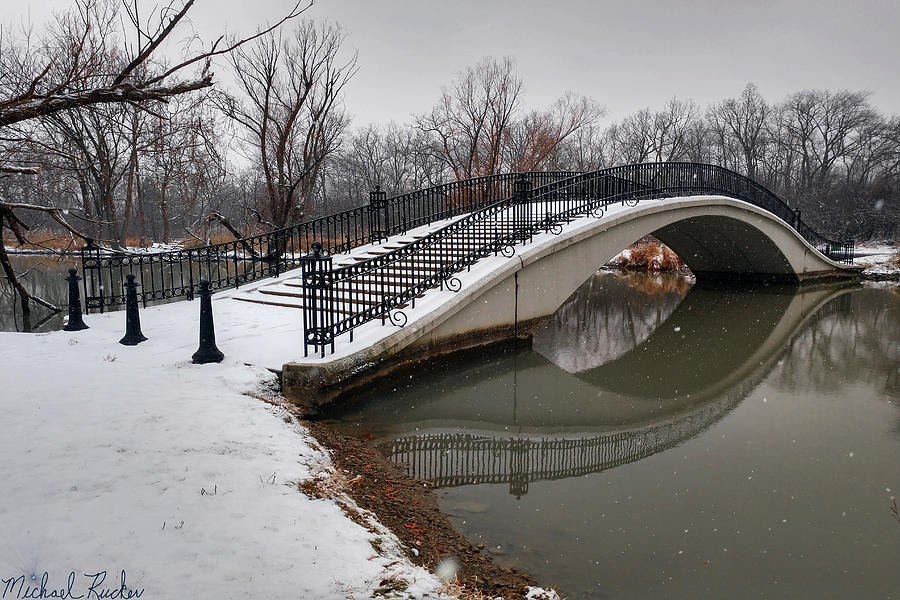 Winter Snowy Bridge Photograph by Michael Rucker