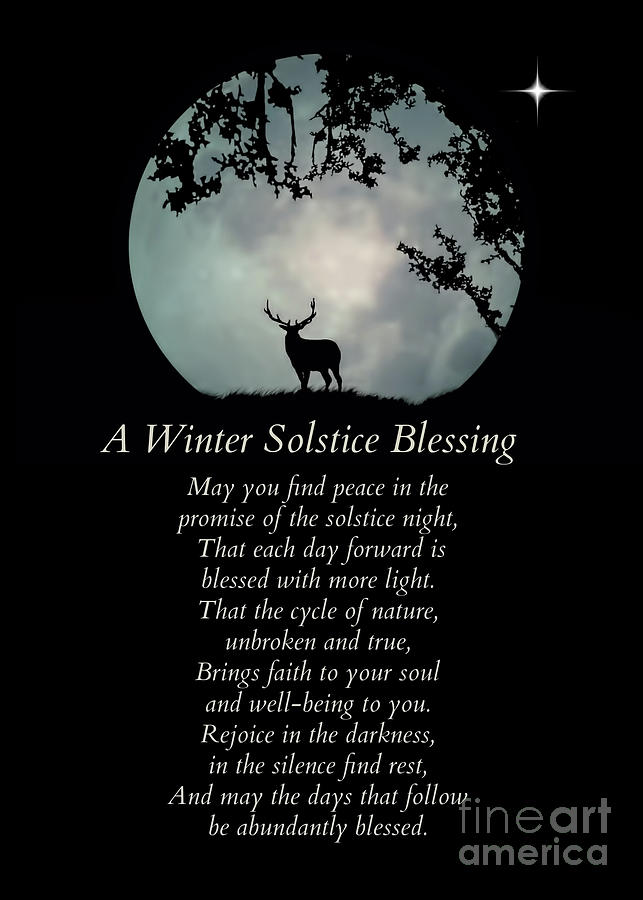 Winter Solstice Blessings Card with Elk and Moon Photograph by Stephanie Laird
