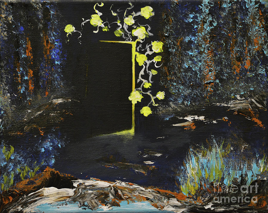 Winter Solstice Dreamscape 2 Midnight Portal  Painting by Alys Caviness-Gober