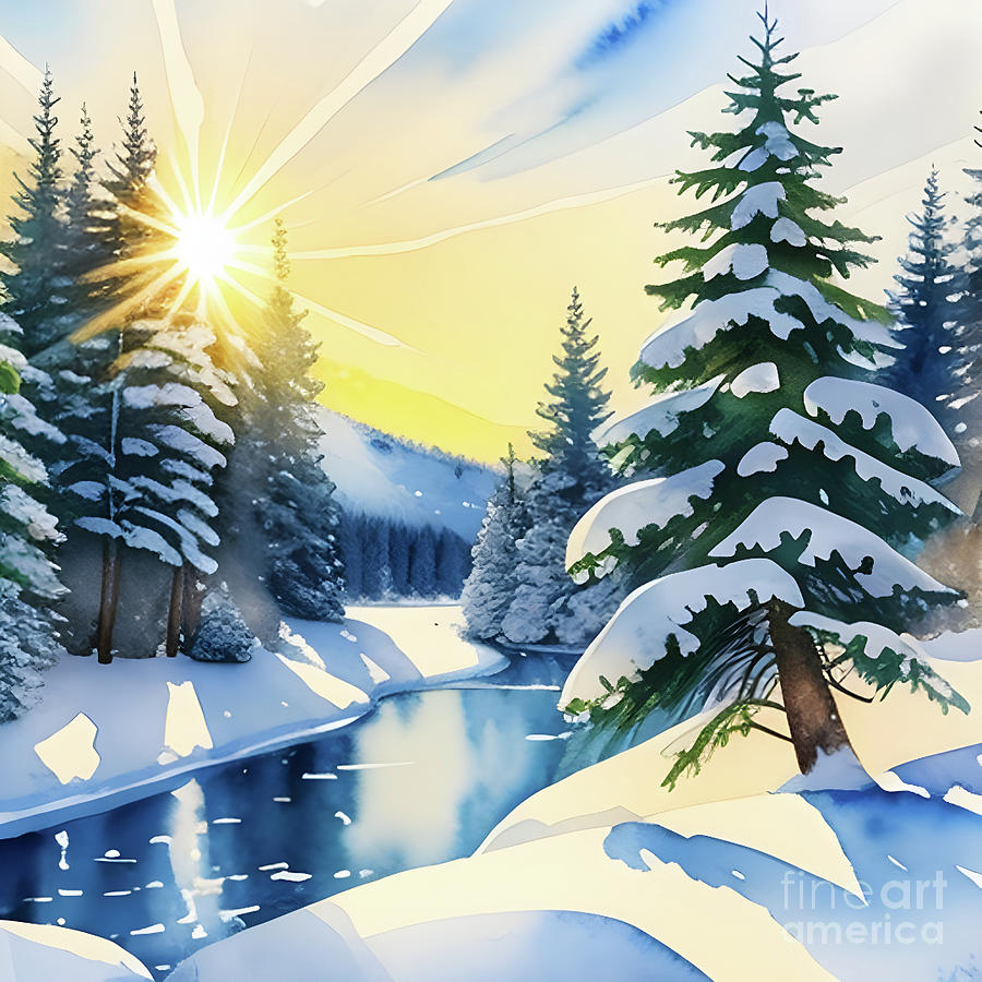 Winter Digital Art - Winter Solstice by Eva Lechner