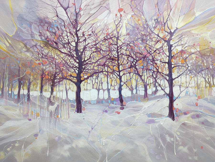 Tree Painting - Winter Spell by Gill Bustamante