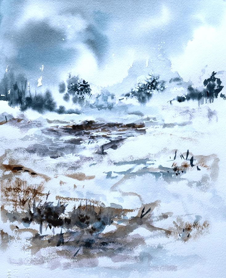 Winter Storm Painting by M Diane Bonaparte