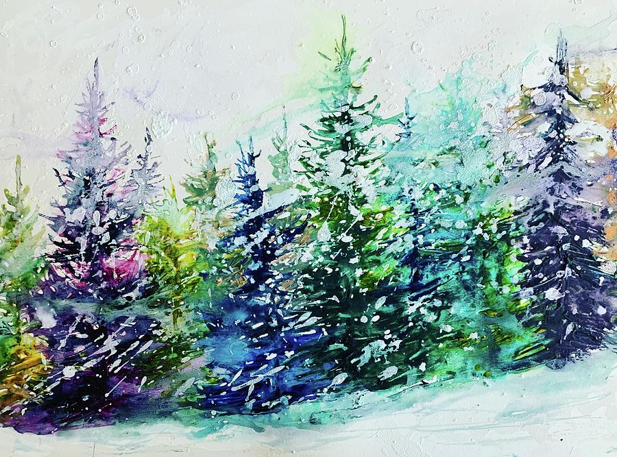 Winter Storm Painting by Maria-Victoria Checa