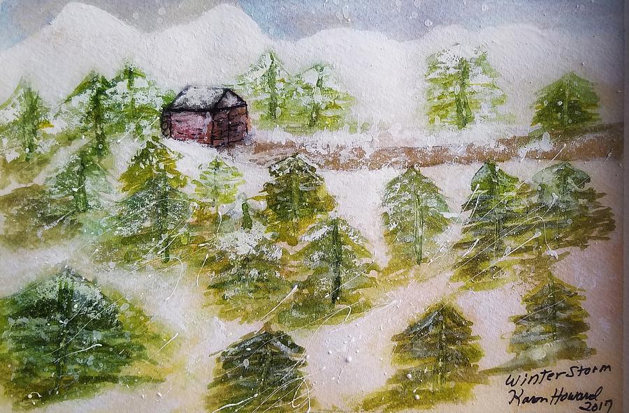 Winter Painting - Winter Storm by Shady Lane Studios-Karen Howard