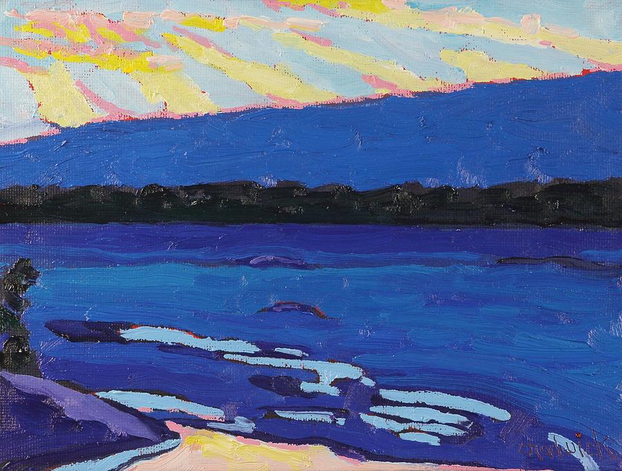 Winter Storm Sunset 2020 Painting by Phil Chadwick