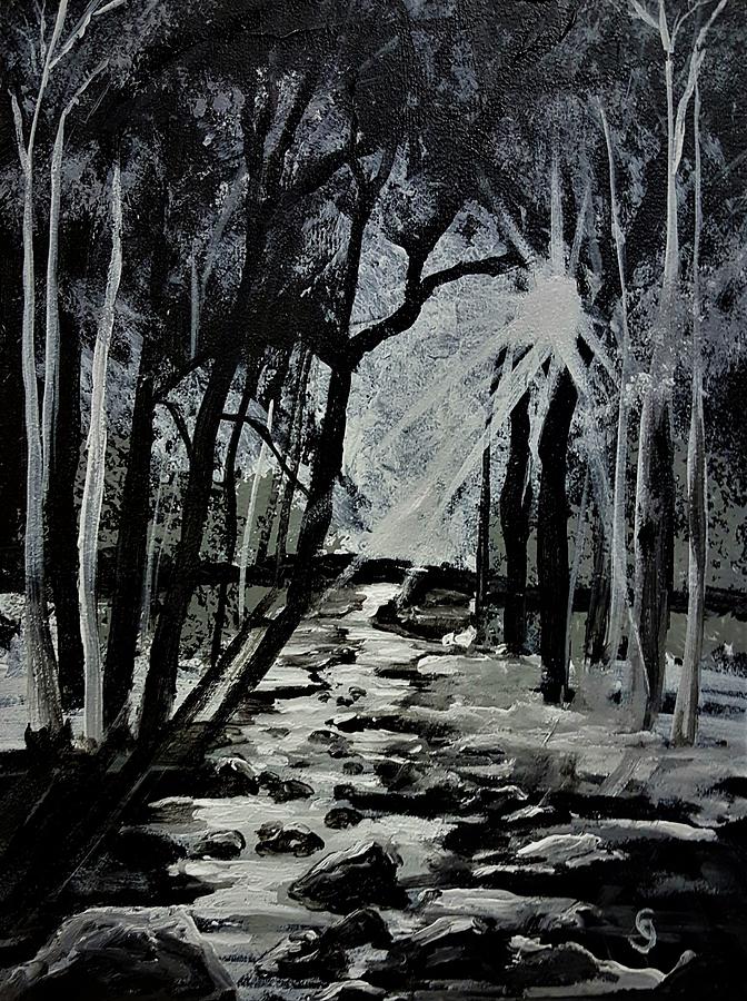 Winter Stream      18.2020 Painting by Cheryl Nancy Ann Gordon