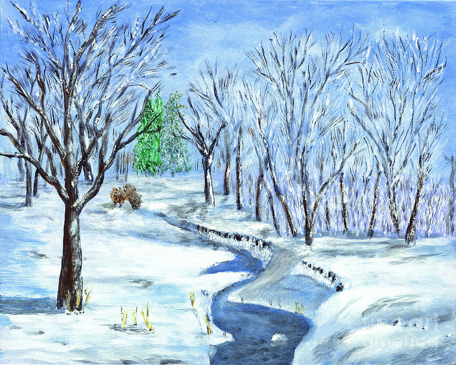 Winter Stream 1 Painting by Timothy Hacker